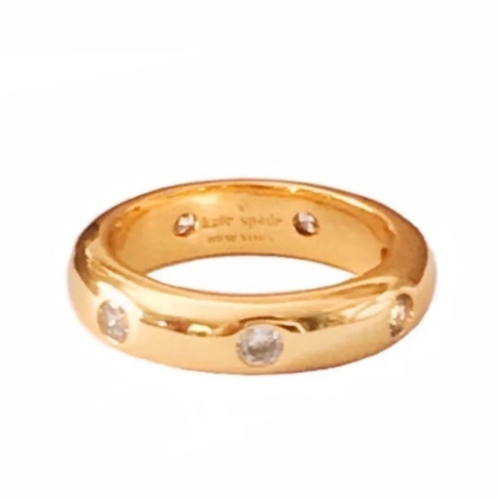 $78 Kate Spade Set in Stone Gold Band Ring size 7
